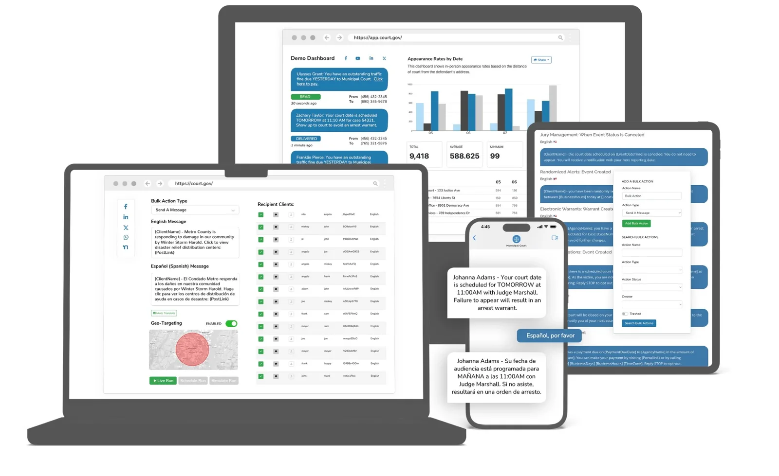 Complete eCourtDate cloud platform